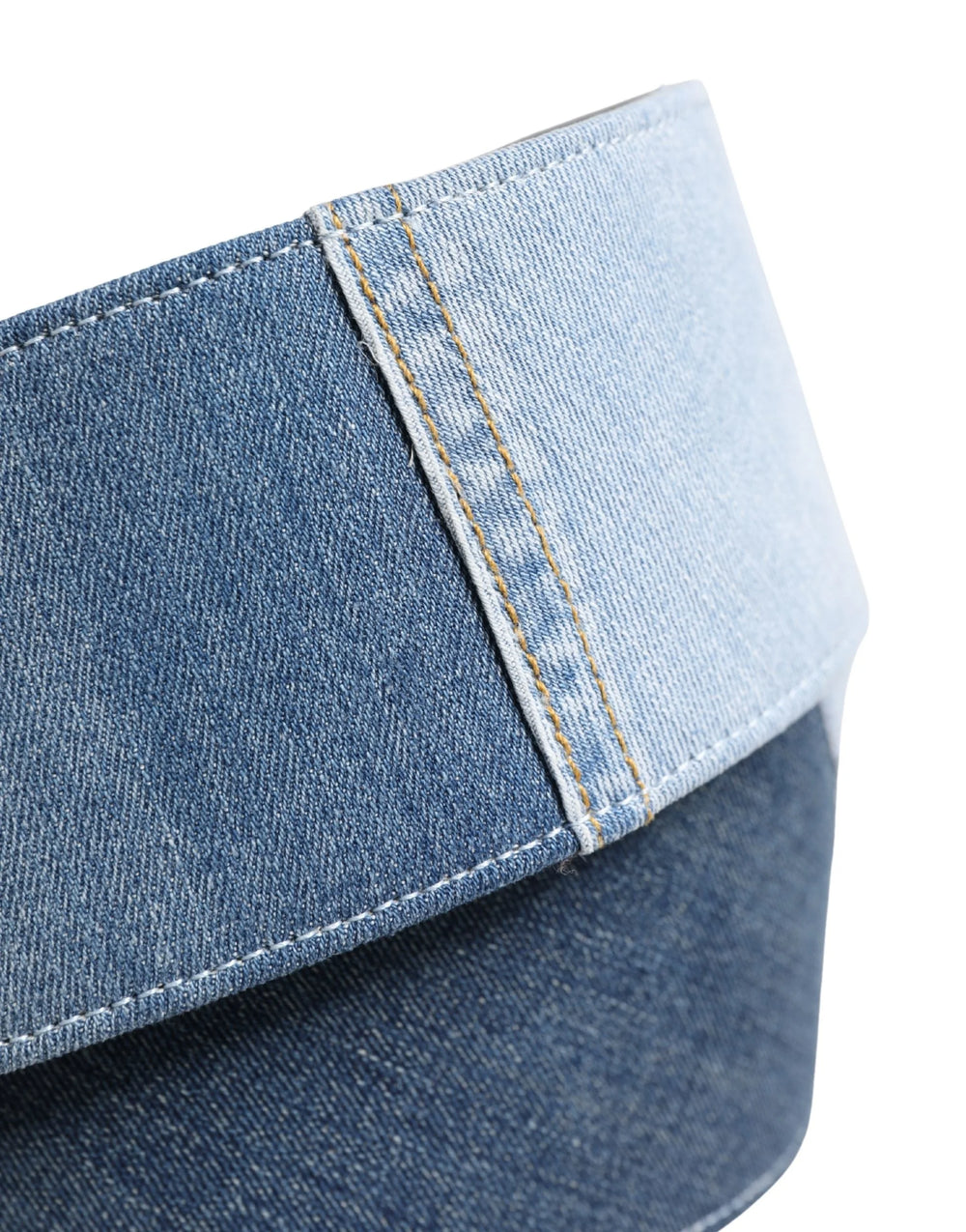 Dolce & Gabbana Blue Two Tone Denim Gold Metal Buckle Belt - 90 cm / 36 Inches