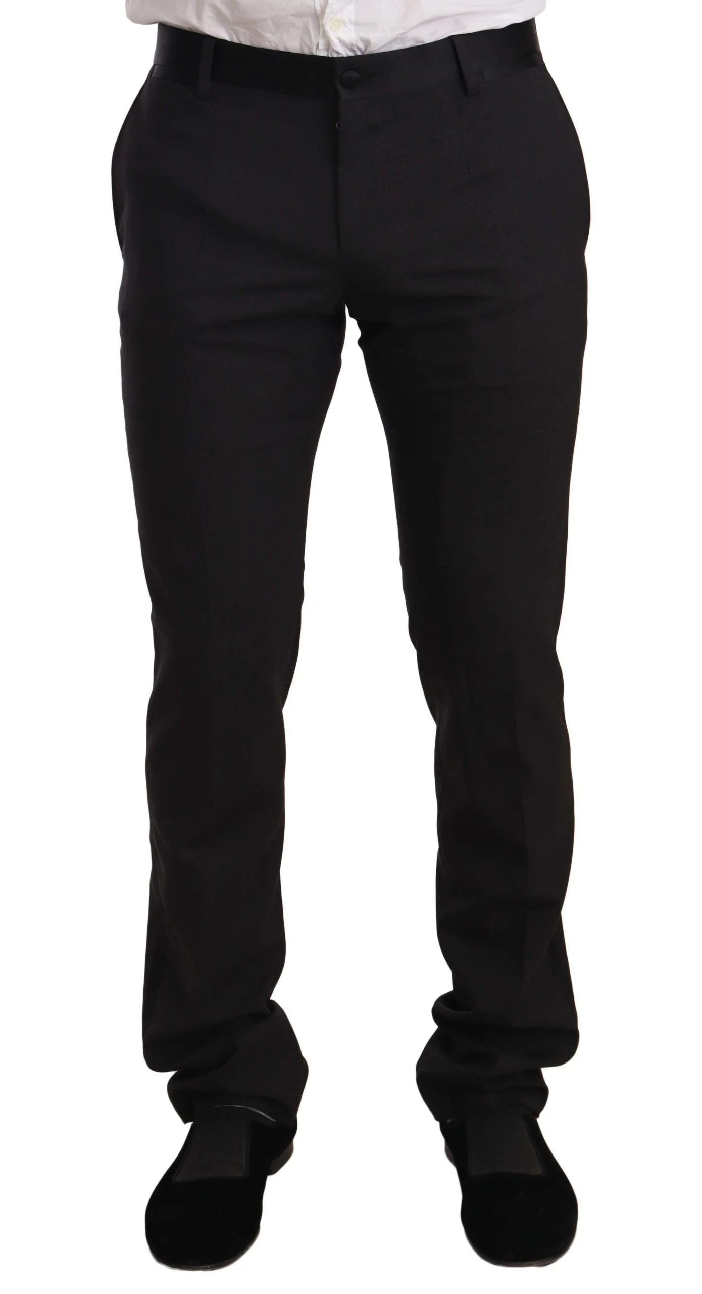 Dolce & Gabbana Blue Velvet Cotton Slim Fit Smoking Suit - IT46 | S - Tuxedos