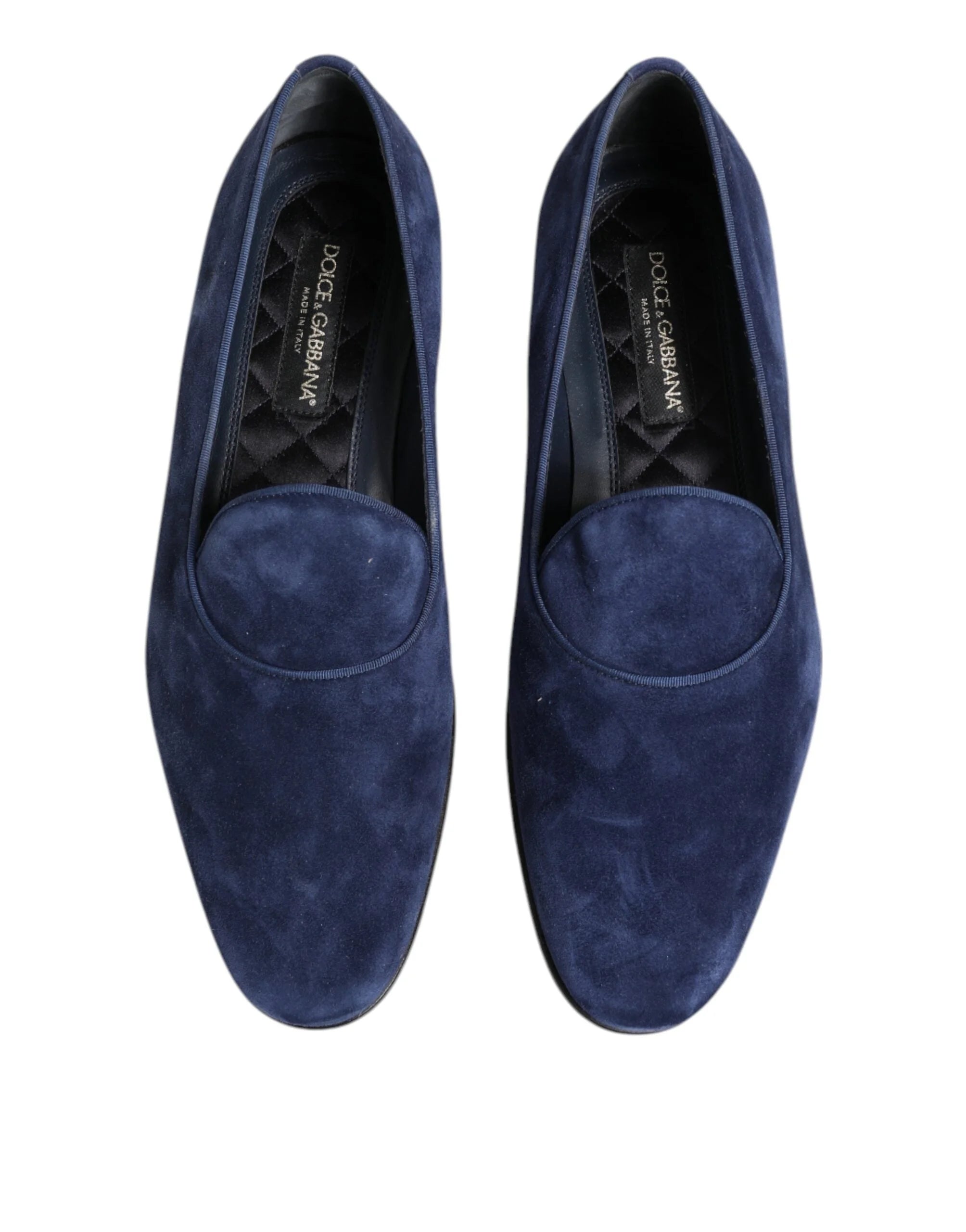 Dolce & Gabbana Blue Velvet DG Logo Loafers Formal Shoes - EU44/US11 - Flats