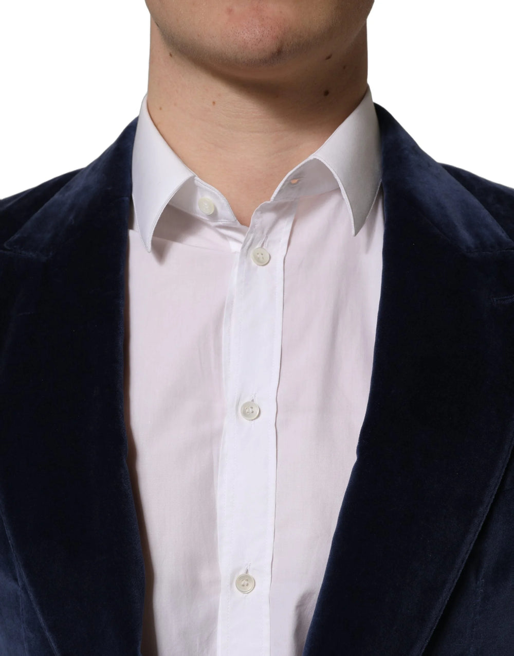 Dolce & Gabbana Blue Velvet Single Breasted Blazer Jacket - IT48 | M