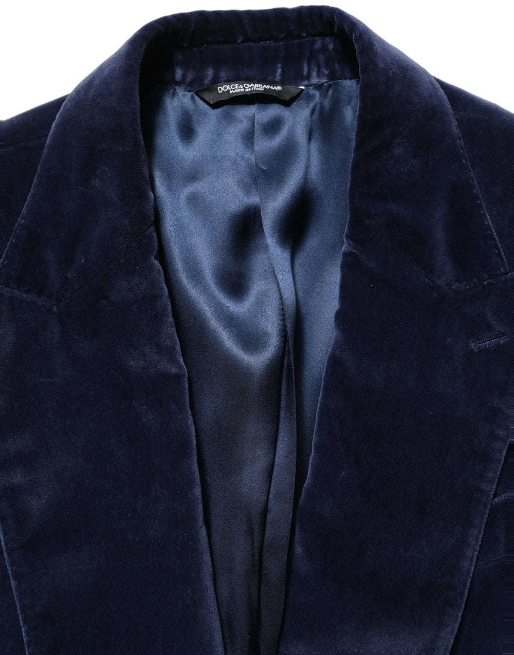 Dolce & Gabbana Blue Velvet Single Breasted Blazer Jacket - IT48 | M