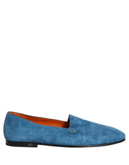 Dolce & Gabbana Blue Velvet Slip On Men Flats Loafers Shoes - EU43/US10
