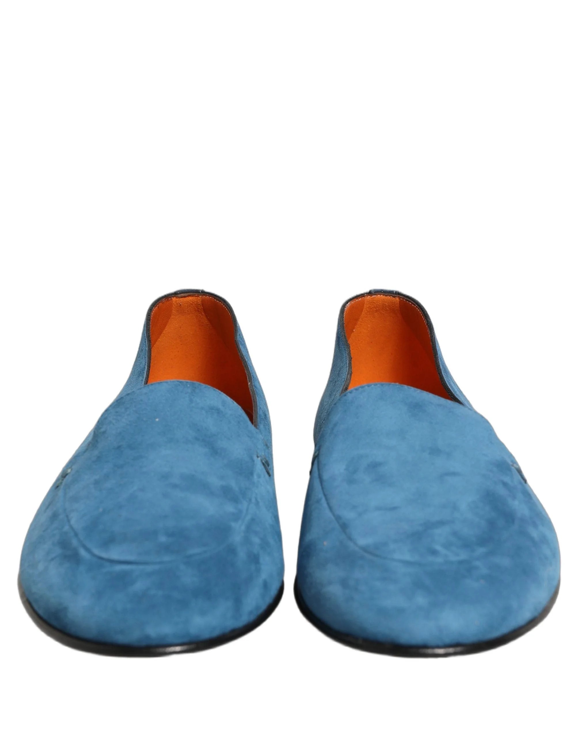 Dolce & Gabbana Blue Velvet Slip On Men Flats Loafers Shoes - EU43/US10