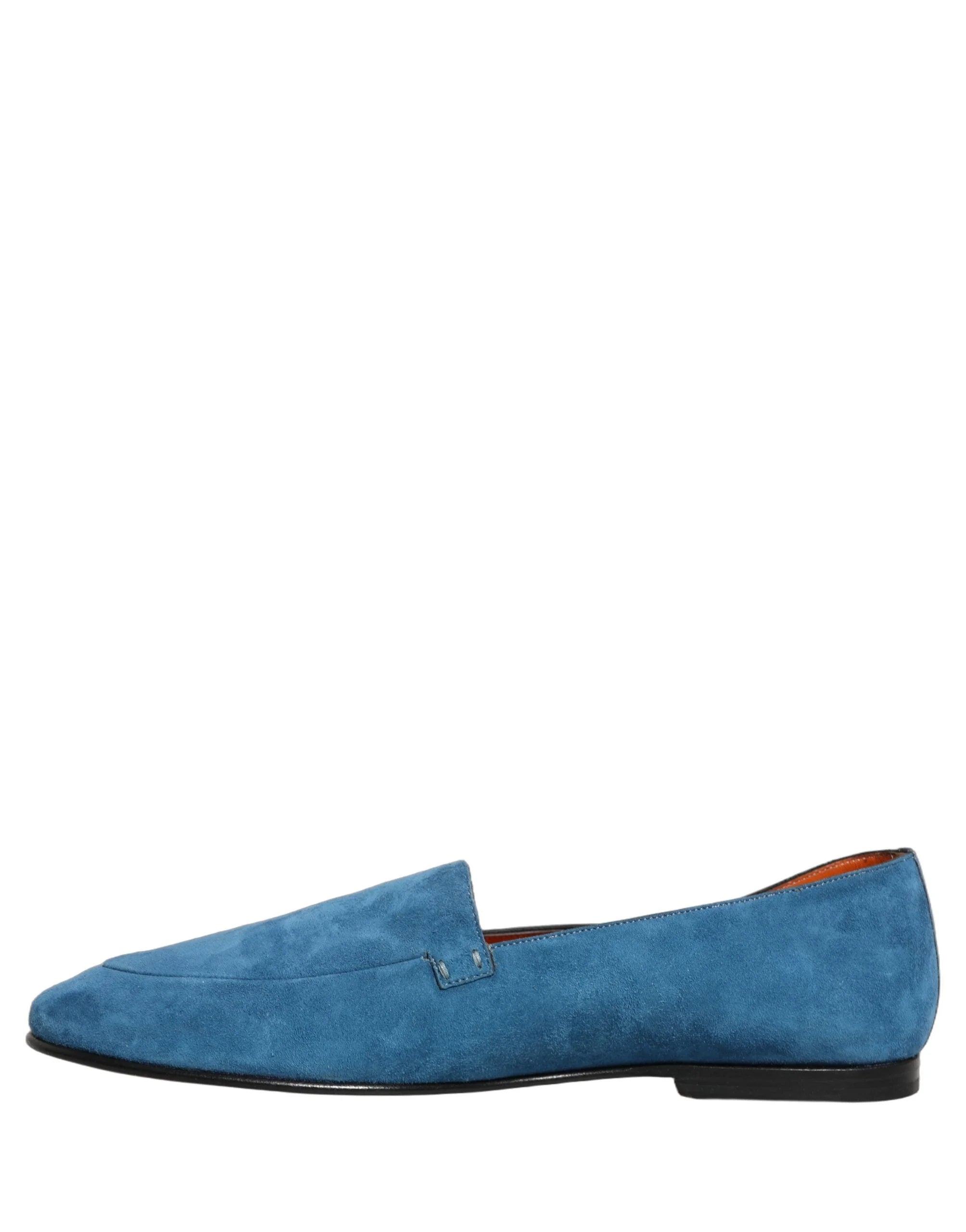 Dolce & Gabbana Blue Velvet Slip On Men Flats Loafers Shoes - EU43/US10