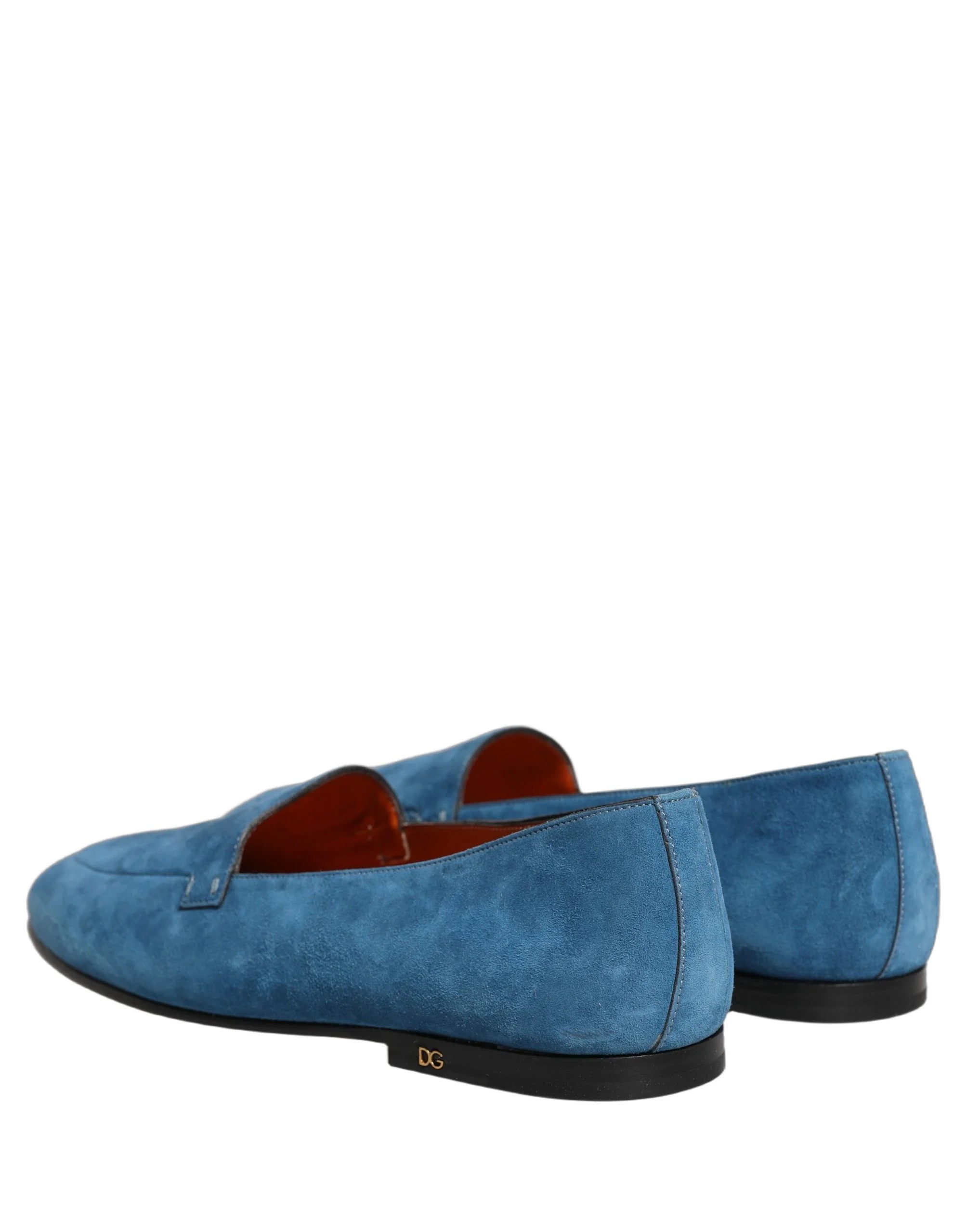 Dolce & Gabbana Blue Velvet Slip On Men Flats Loafers Shoes - EU43/US10
