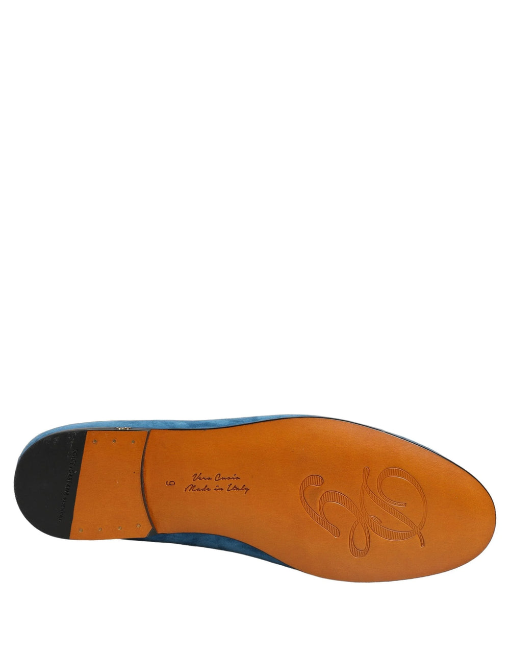 Dolce & Gabbana Blue Velvet Slip On Men Flats Loafers Shoes - EU43/US10