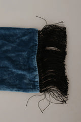 Dolce & Gabbana Blue Velvet Solid Neck Warmer Men’s Shawl Scarf - Scarves & Shawls