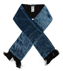 Dolce & Gabbana Blue Velvet Solid Neck Warmer Men’s Shawl Scarf - Scarves & Shawls