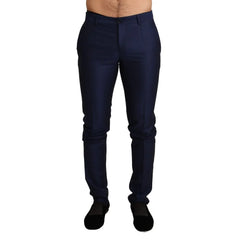 Dolce & Gabbana Blue Virgin Wool Pants - IT46 | S