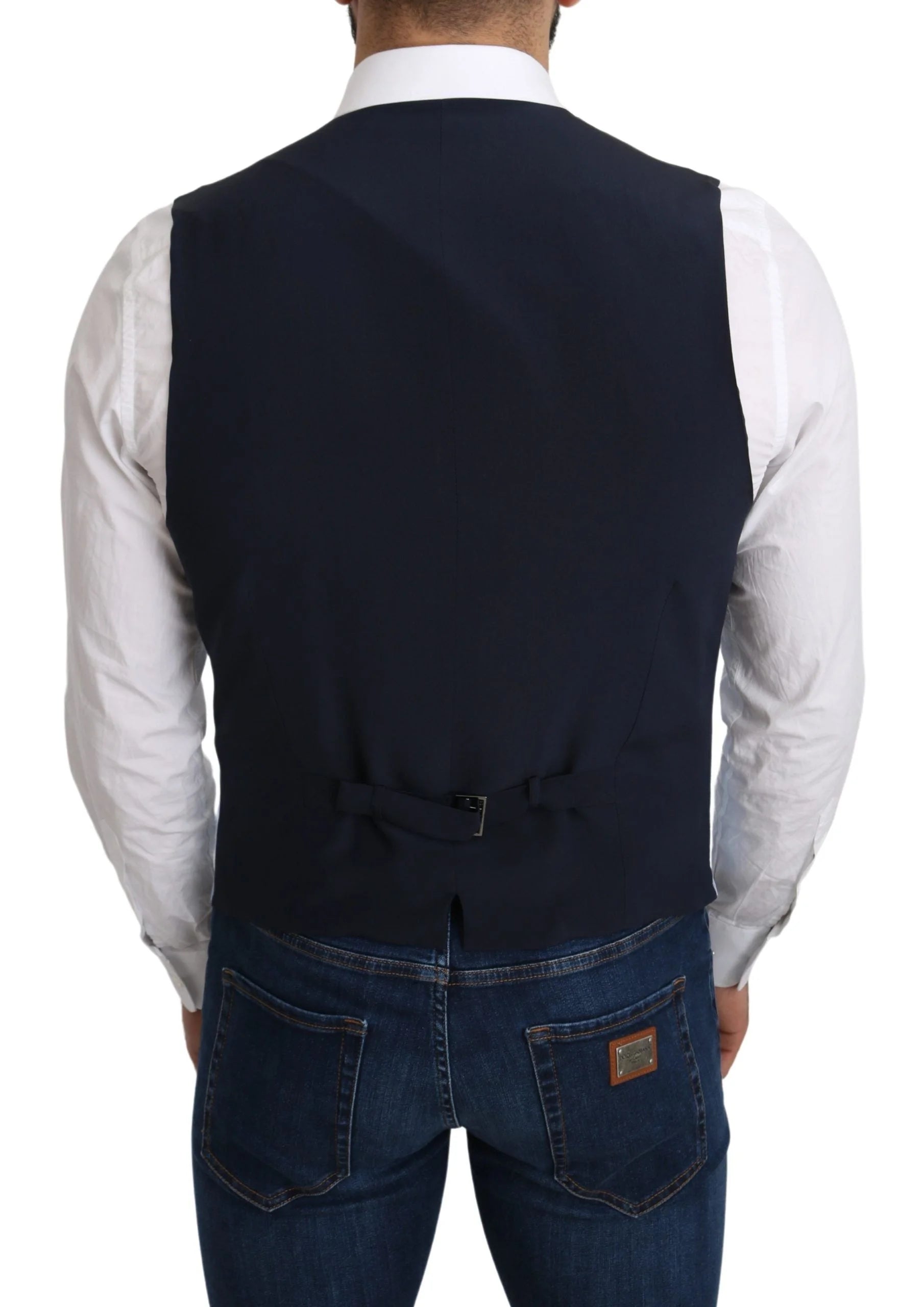 Dolce & Gabbana Blue Viscose Stretch Formal Coat Vest - IT48 | M - Vests