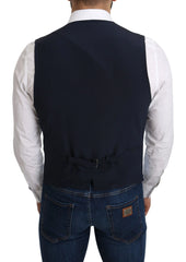Dolce & Gabbana Blue Viscose Stretch Formal Coat Vest - IT48 | M - Vests
