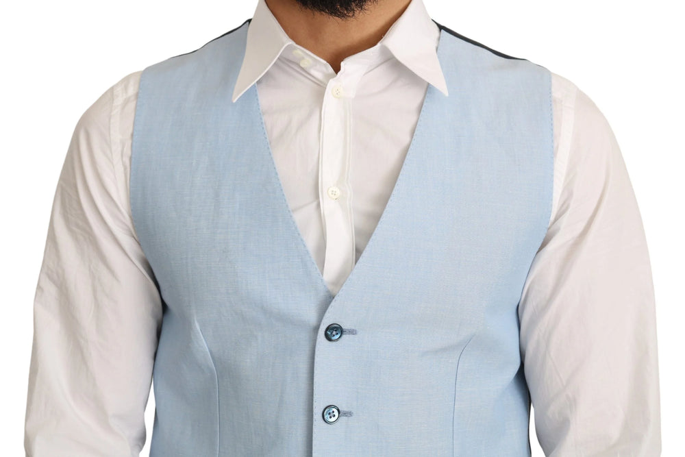 Dolce & Gabbana Blue Viscose Stretch Formal Coat Vest - IT48 | M - Vests