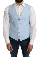Dolce & Gabbana Blue Viscose Stretch Formal Coat Vest - IT48 | M - Vests