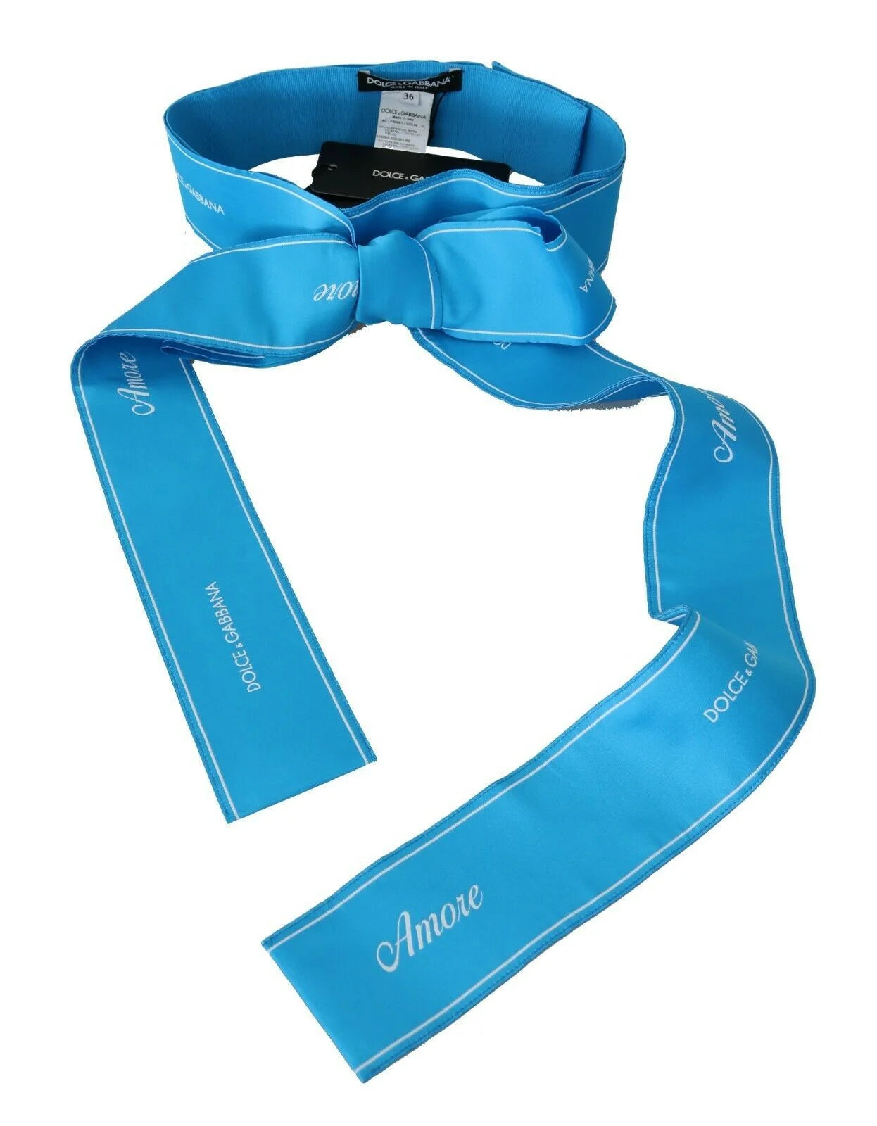 Dolce & Gabbana Blue Waist Ribbon Wide Bow Belt - IT36 | XS - Belts