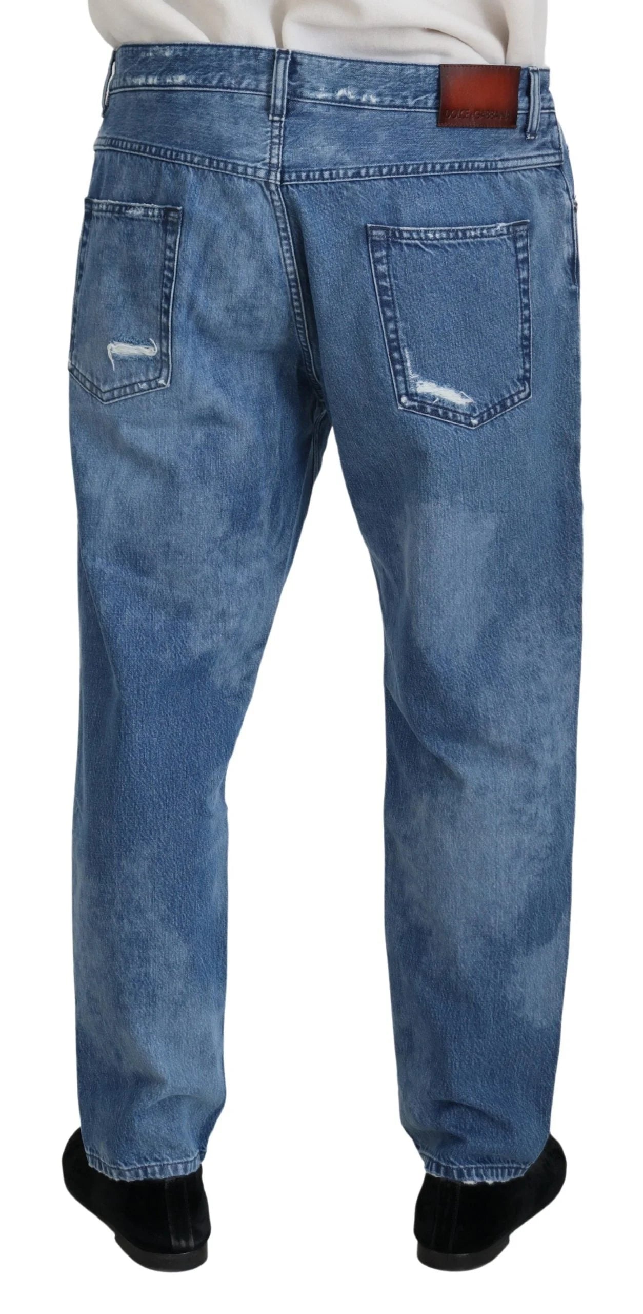 Dolce & Gabbana Blue Washed Cotton Casual Denim Jeans - IT54 | XL - Jeans