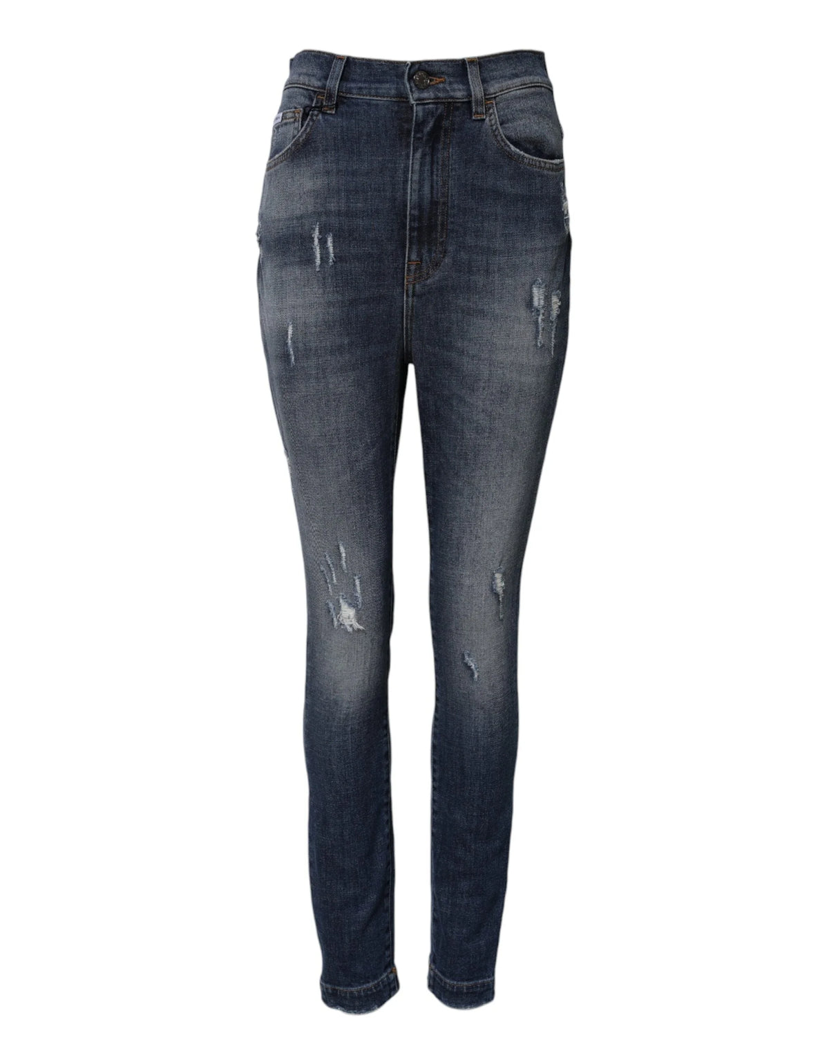 Dolce & Gabbana Blue Washed Cotton High Waisted Denim Jeans - IT40|S - Jeans