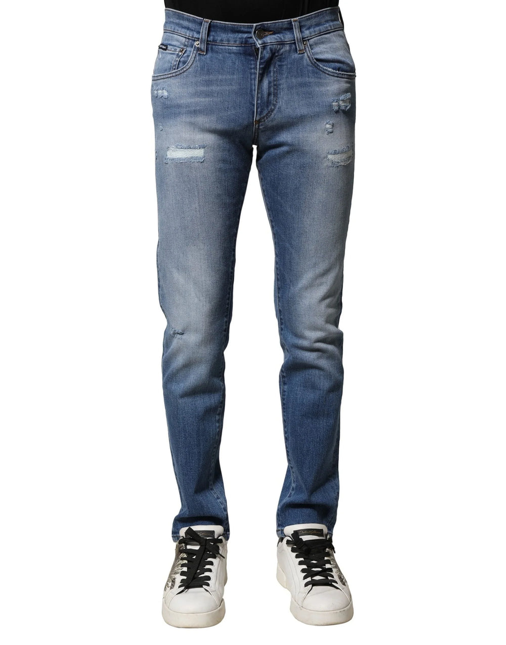 Dolce & Gabbana Blue Washed Cotton Skinny Men Denim Jeans - IT44 | XS - Jeans