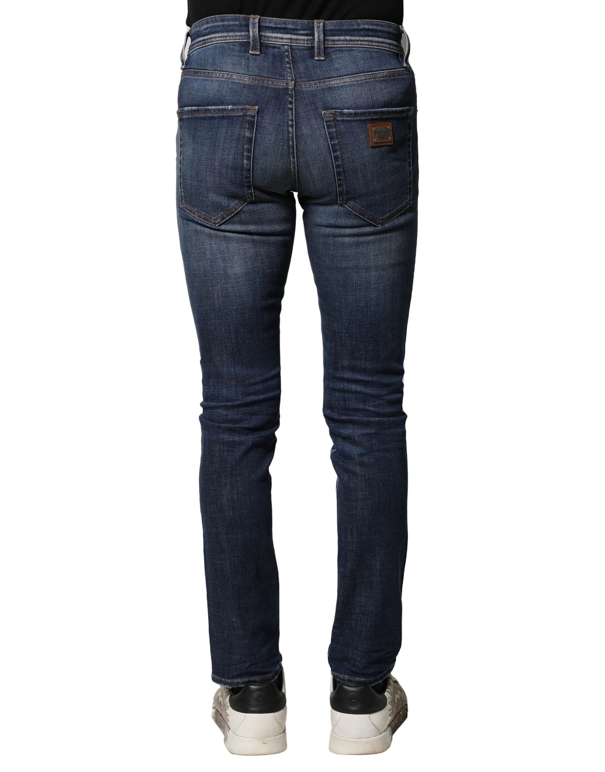 Dolce & Gabbana Blue Washed Cotton Slim Fit Men Denim Jeans - IT44 | XS - Jeans