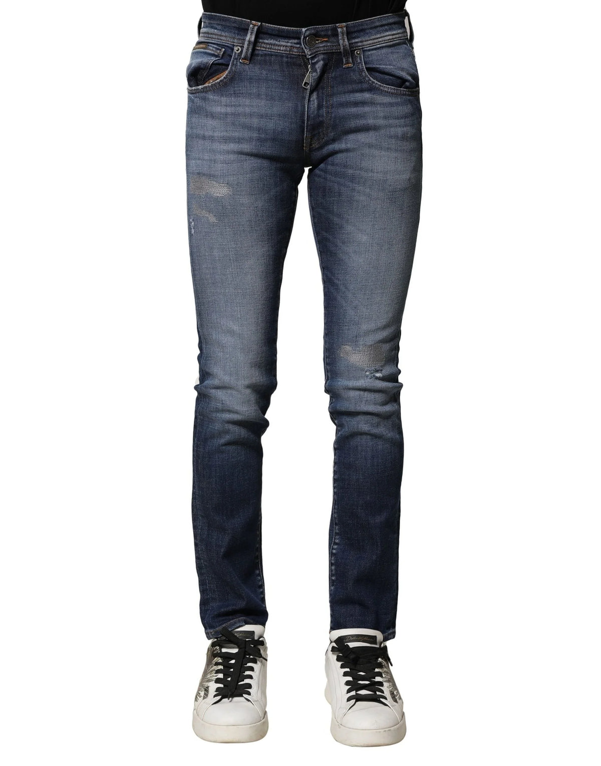 Dolce & Gabbana Blue Washed Cotton Slim Fit Men Denim Jeans - IT44 | XS - Jeans