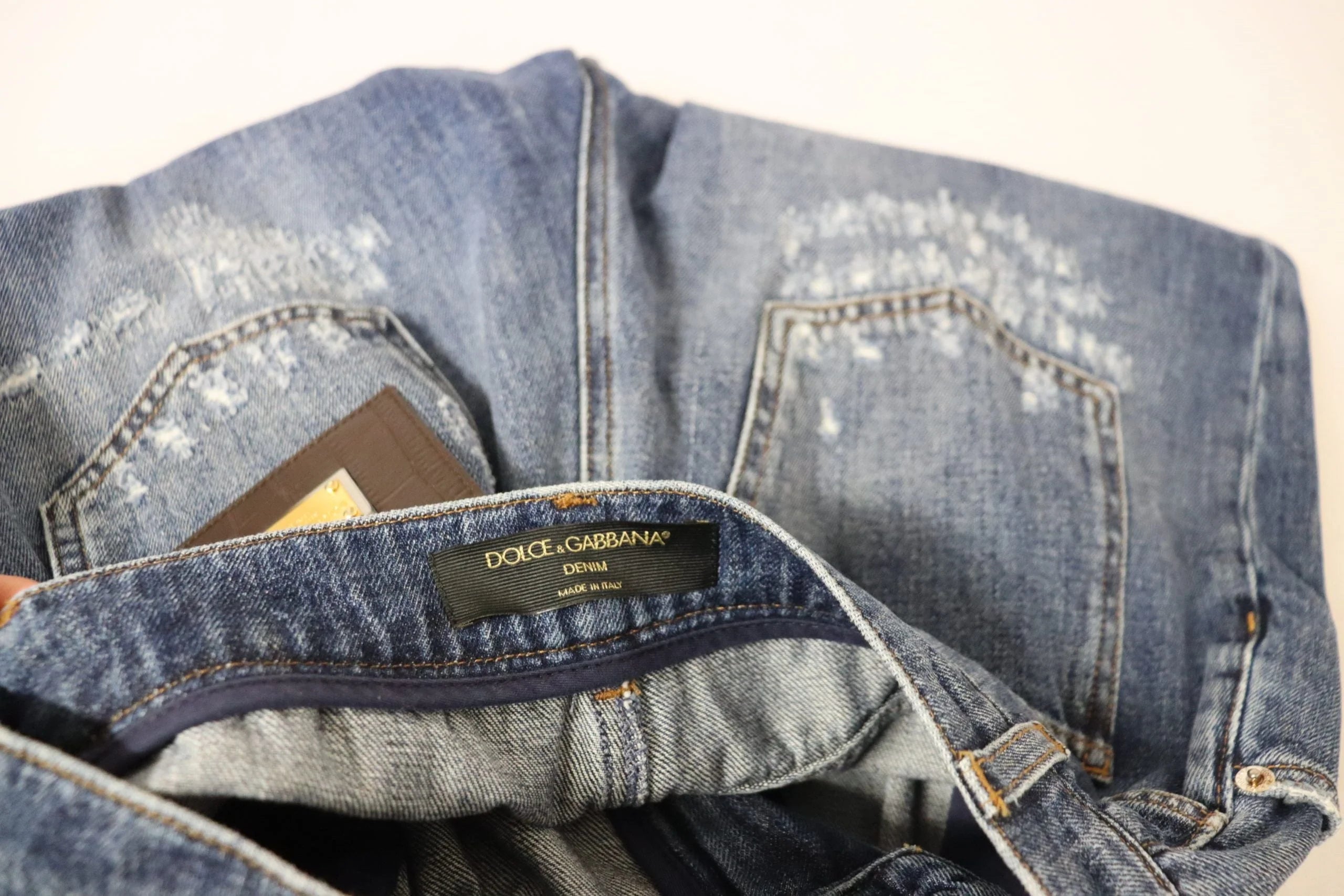 Dolce & Gabbana Blue Washed High Waist Loose Fit Pants - IT40|S - Jeans