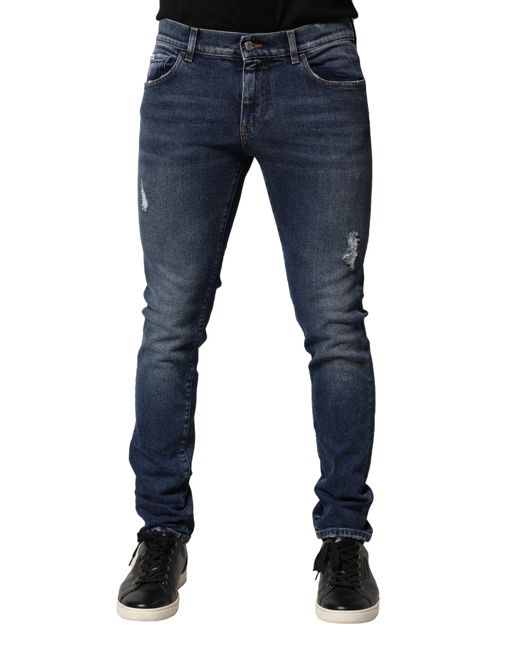 Dolce & Gabbana Blue Washed Skinny Cotton Denim Jeans - IT48 | M - Jeans