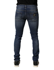 Dolce & Gabbana Blue Washed Skinny Cotton Denim Jeans - IT48 | M - Jeans