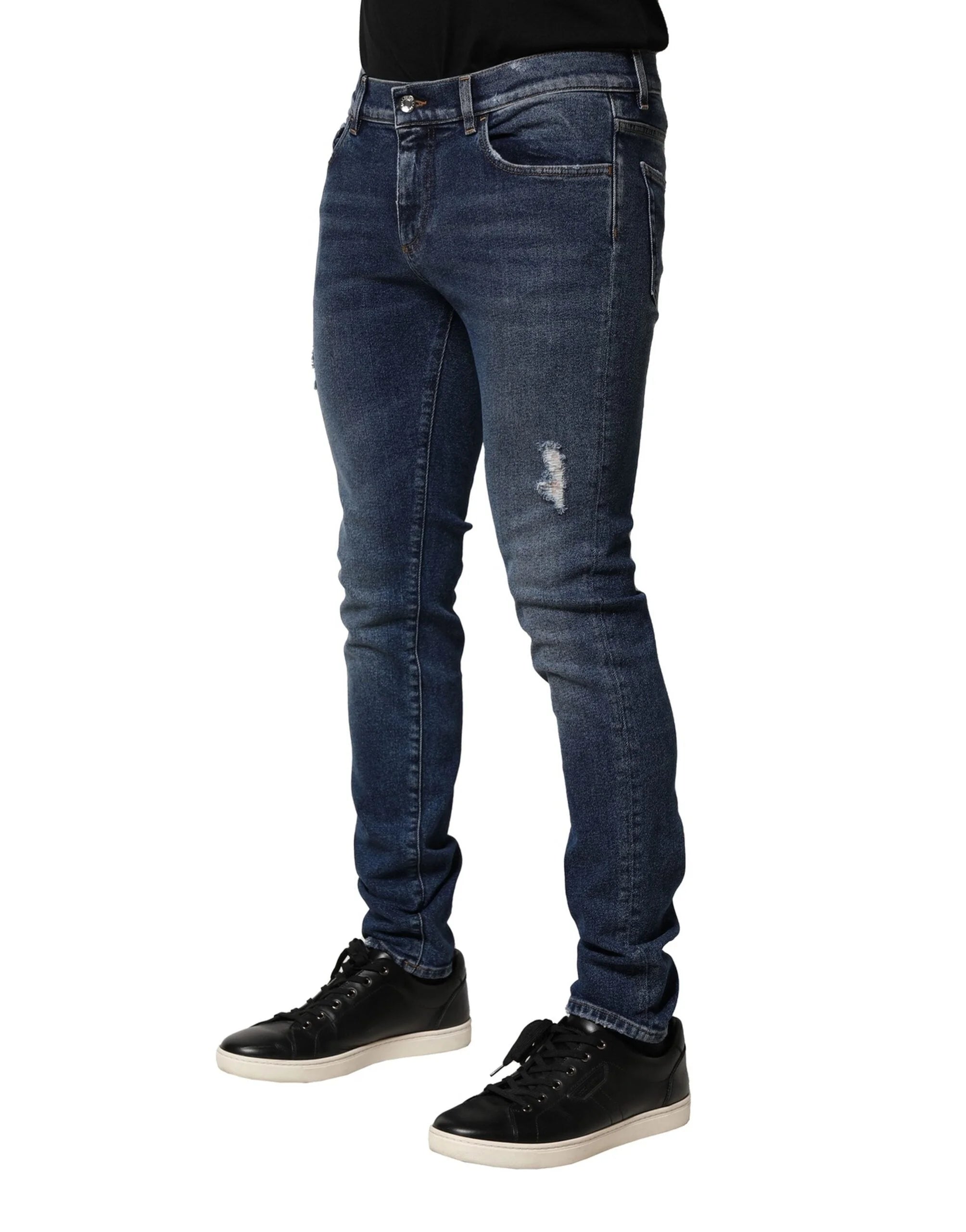 Dolce & Gabbana Blue Washed Skinny Cotton Denim Jeans - IT48 | M - Jeans