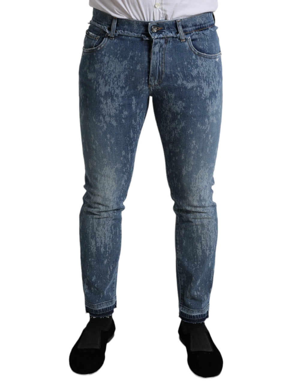 Dolce & Gabbana Blue Washed Skinny Cotton Stretch Denim Jeans - Jeans