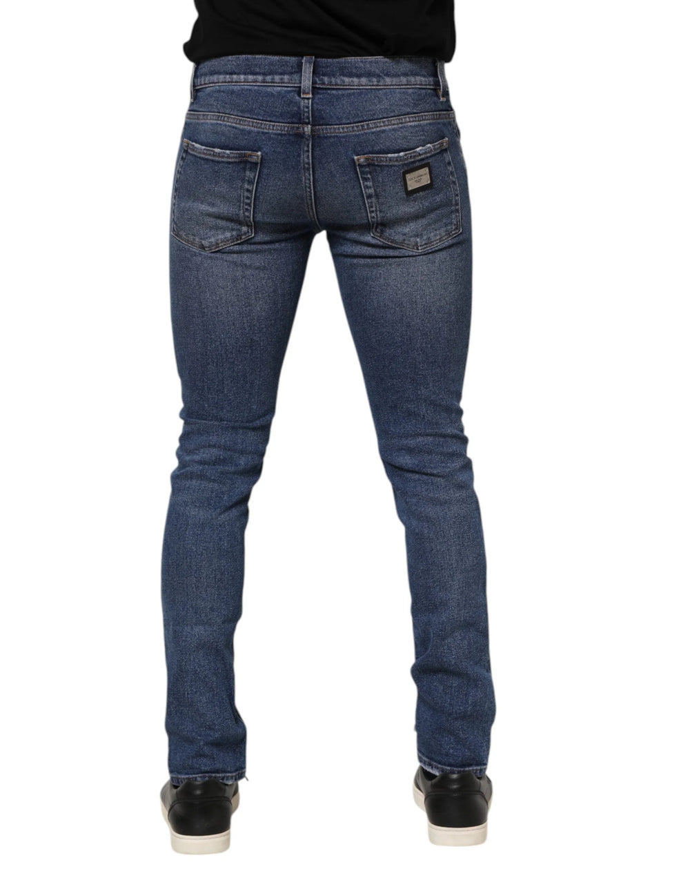 Dolce & Gabbana Blue Washed Skinny Cotton Tattered Denim Jeans - IT46 | S - Jeans