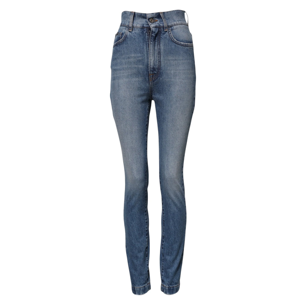 Dolce & Gabbana Blue Washed Skinny High Waist Denim Jeans - IT40|S - Jeans