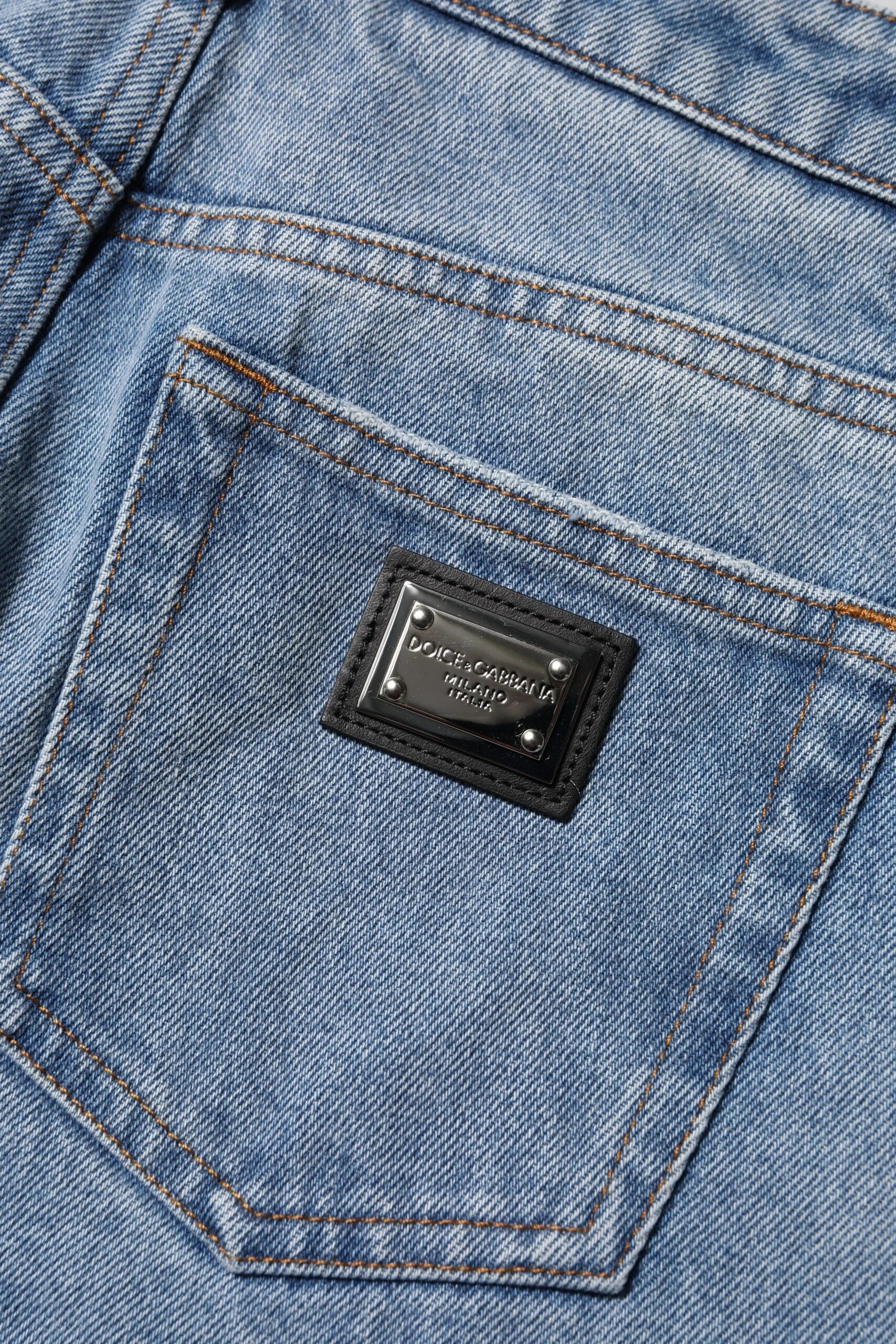 Dolce & Gabbana Blue Washed Skinny High Waist Denim Jeans - IT40|S