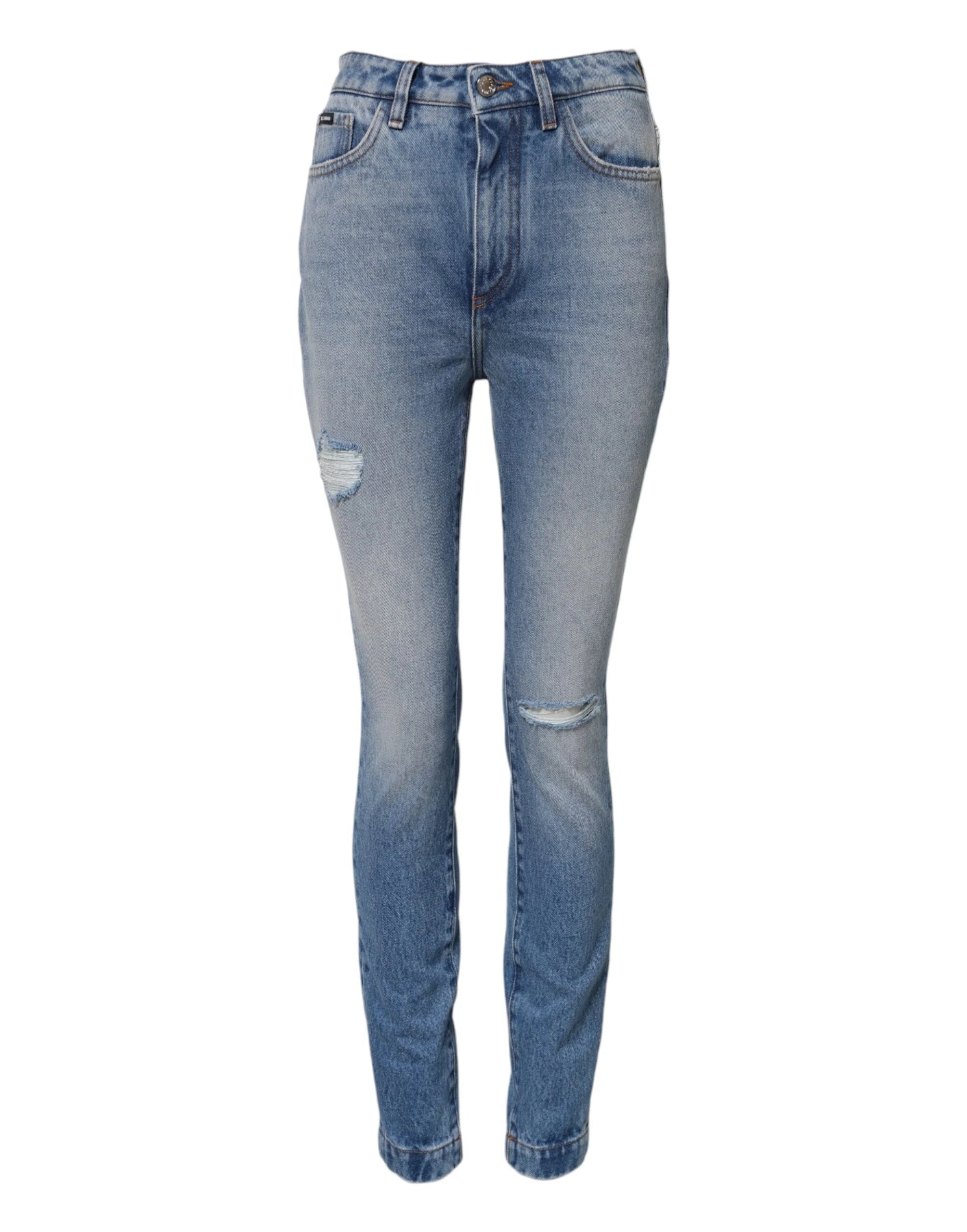 Dolce & Gabbana Blue Washed Skinny High Waist Denim Jeans - IT40|S