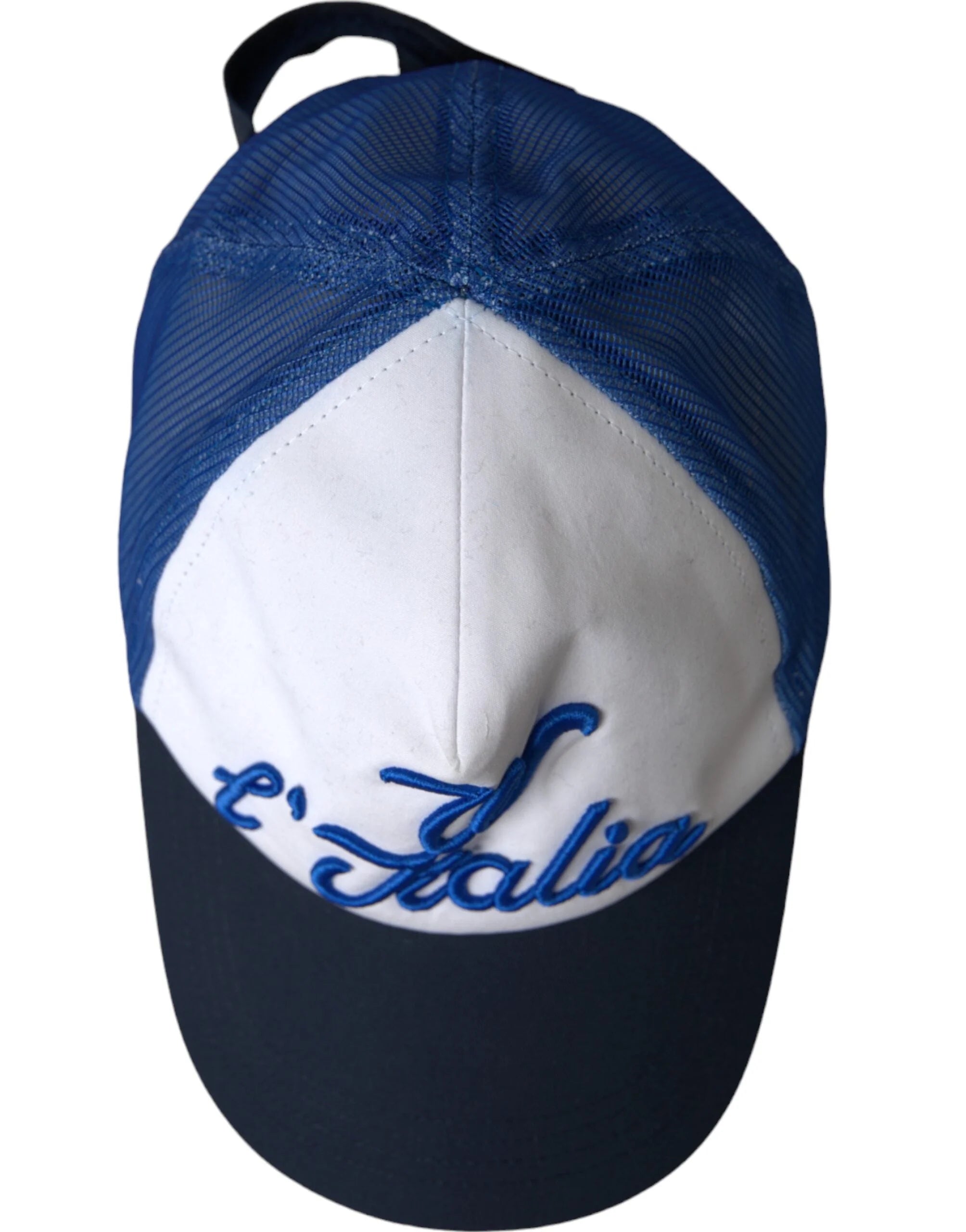 Dolce & Gabbana Blue White Black Italia Mesh Baseball Hat - 57 cm|S - Baseball Caps