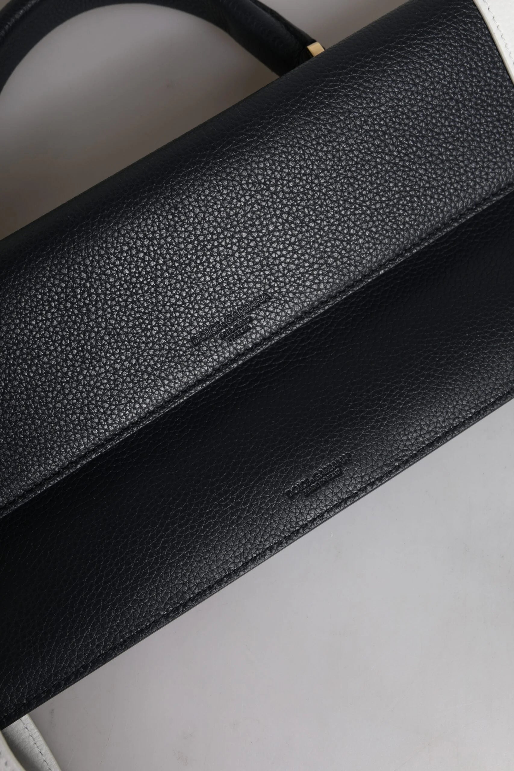 Dolce & Gabbana Blue White Calfskin Leather Crossbody Shoulder Bag - Shoulder Bags