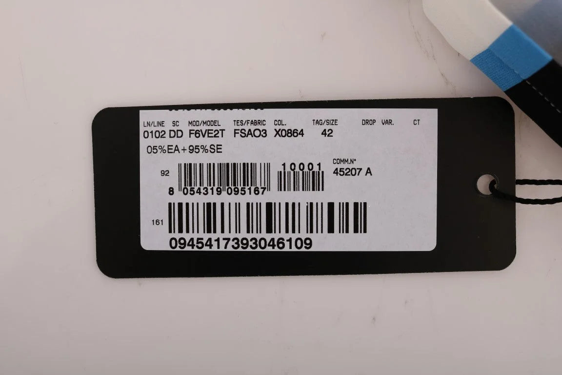 Dolce & Gabbana Blue White Striped Silk Stretch Shift Dress - Dresses