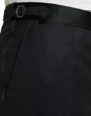 Dolce & Gabbana Blue Wool Cropped Tapered Pants - IT54 | XL - Trousers