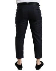 Dolce & Gabbana Blue Wool Cropped Tapered Pants - IT54 | XL - Trousers
