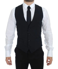 Dolce & Gabbana Blue Wool Formal Dress Vest Gilet - IT44 | XS - Vests