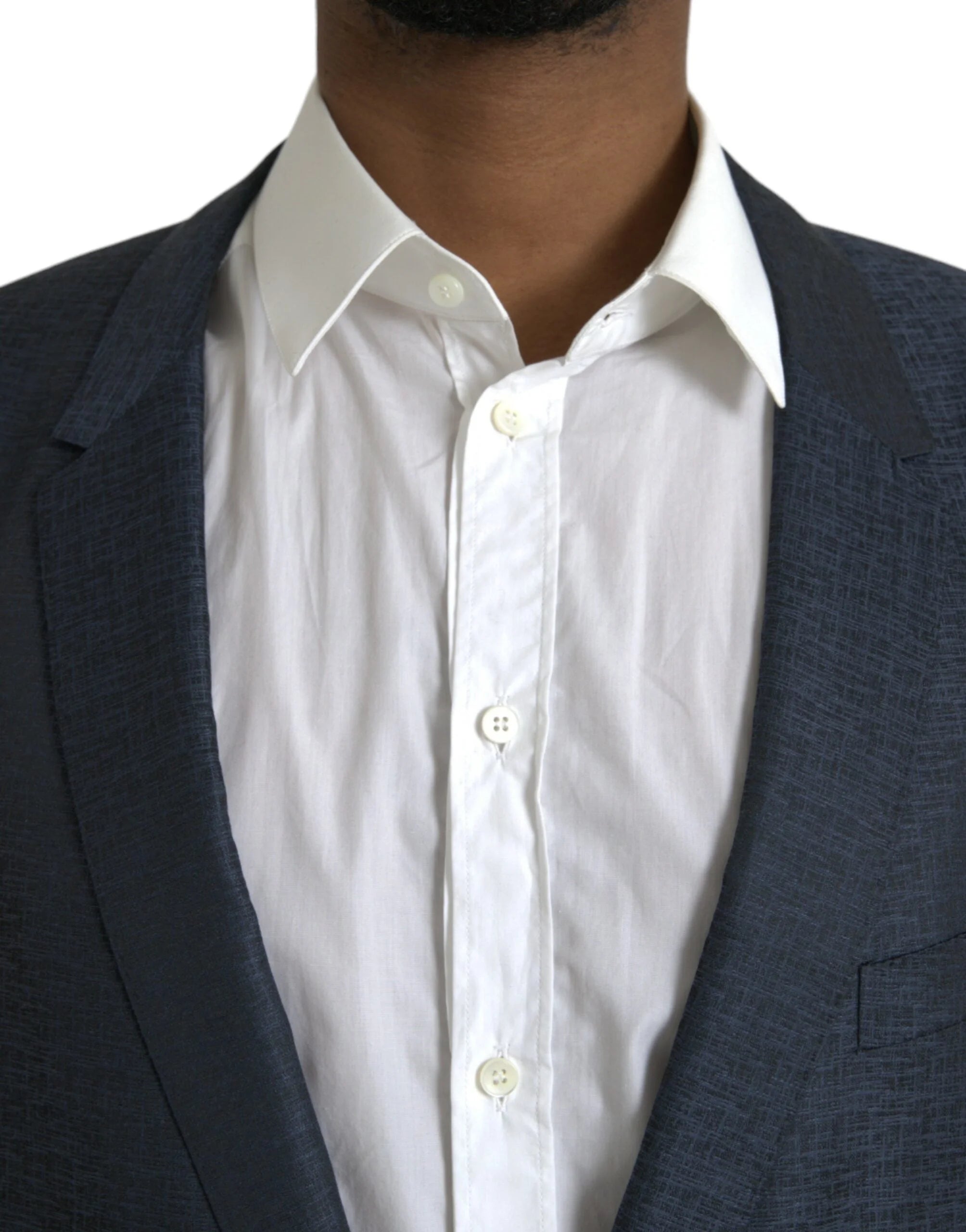 Dolce & Gabbana Blue Wool GOLD Single Breasted Coat Blazer - IT56 | XXL - Sport Jackets