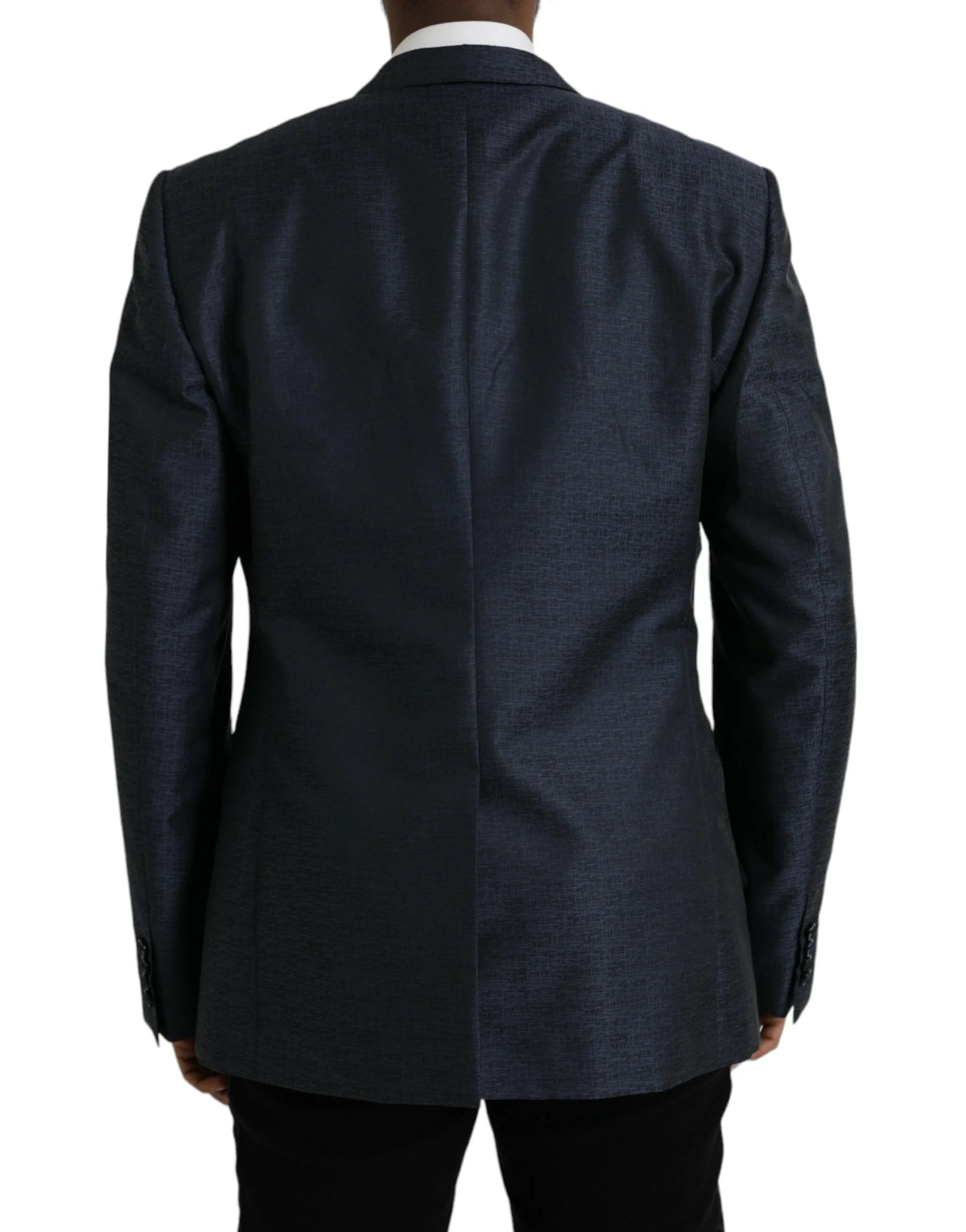 Dolce & Gabbana Blue Wool GOLD Single Breasted Coat Blazer - IT56 | XXL - Sport Jackets
