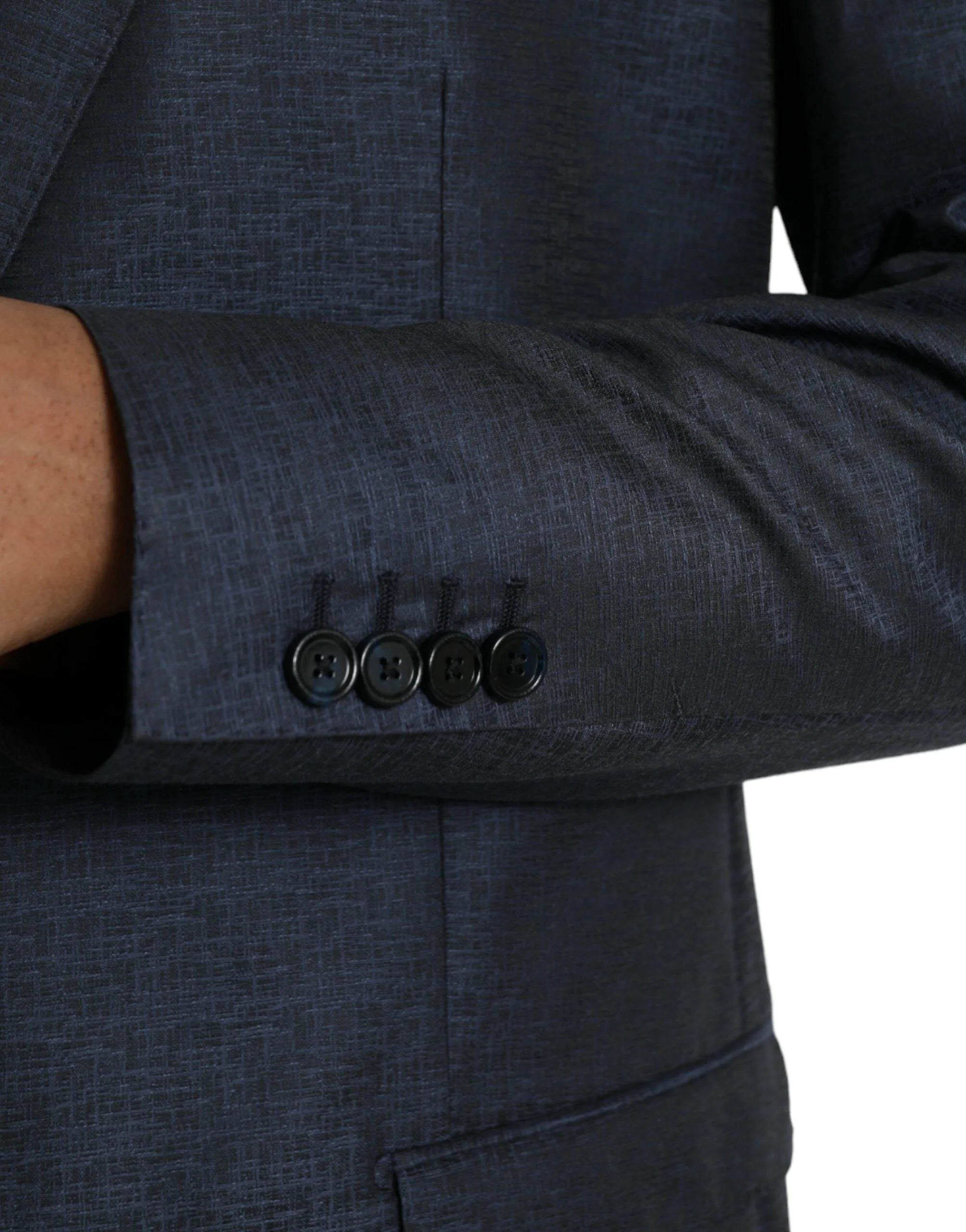 Dolce & Gabbana Blue Wool GOLD Single Breasted Coat Blazer - IT56 | XXL - Sport Jackets