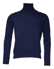 Dolce & Gabbana Blue Wool Knit Turtleneck Pullover Sweater - IT48 | M - Sweaters