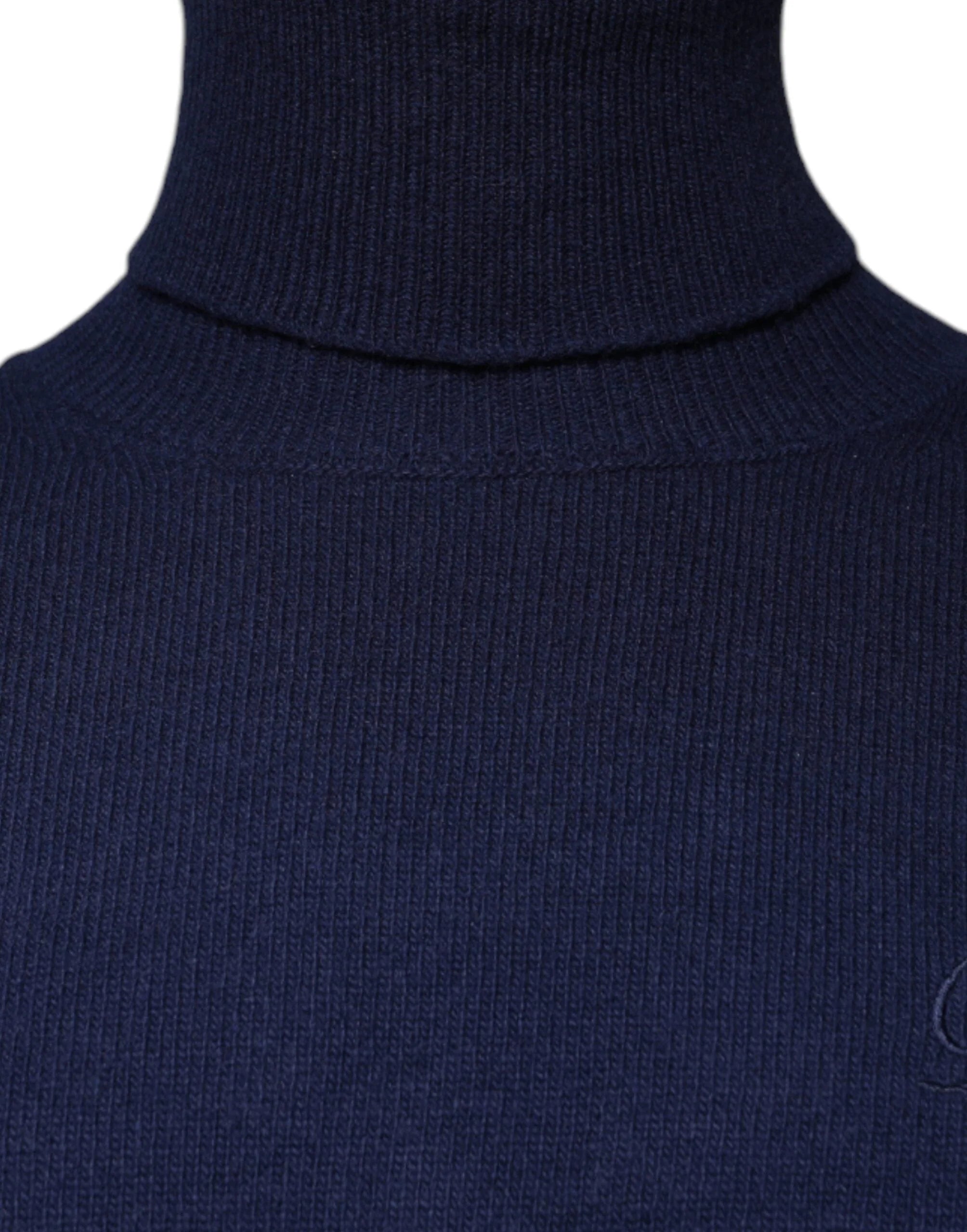 Dolce & Gabbana Blue Wool Knit Turtleneck Pullover Sweater - IT48 | M - Sweaters
