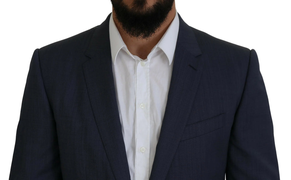 Dolce & Gabbana Blue Wool MARTINI 2 Piece Slim Fit Suit - IT54 | XL - Pant Suits