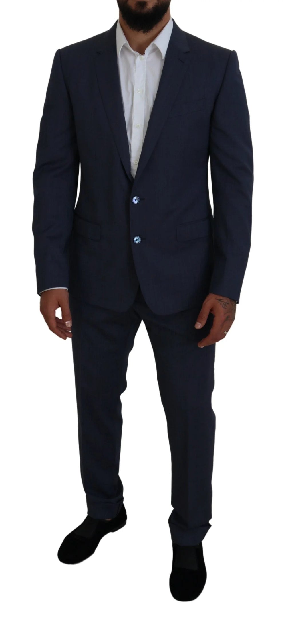 Dolce & Gabbana Blue Wool MARTINI 2 Piece Slim Fit Suit - IT54 | XL - Pant Suits