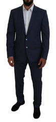 Dolce & Gabbana Blue Wool MARTINI 2 Piece Slim Fit Suit - IT54 | XL - Pant Suits