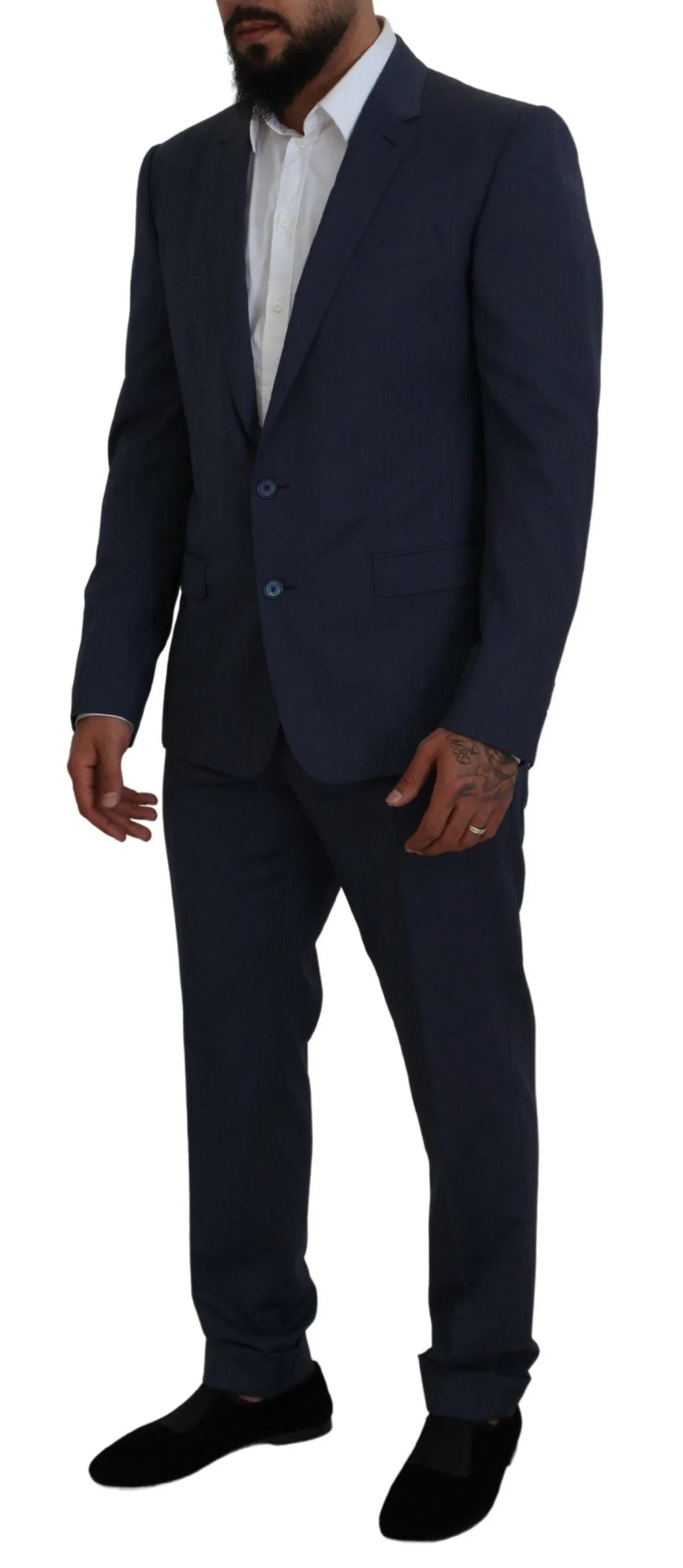 Dolce & Gabbana Blue Wool MARTINI 2 Piece Slim Fit Suit - IT54 | XL - Pant Suits