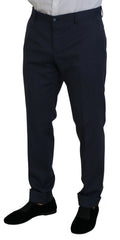 Dolce & Gabbana Blue Wool MARTINI 2 Piece Slim Fit Suit - IT54 | XL - Pant Suits