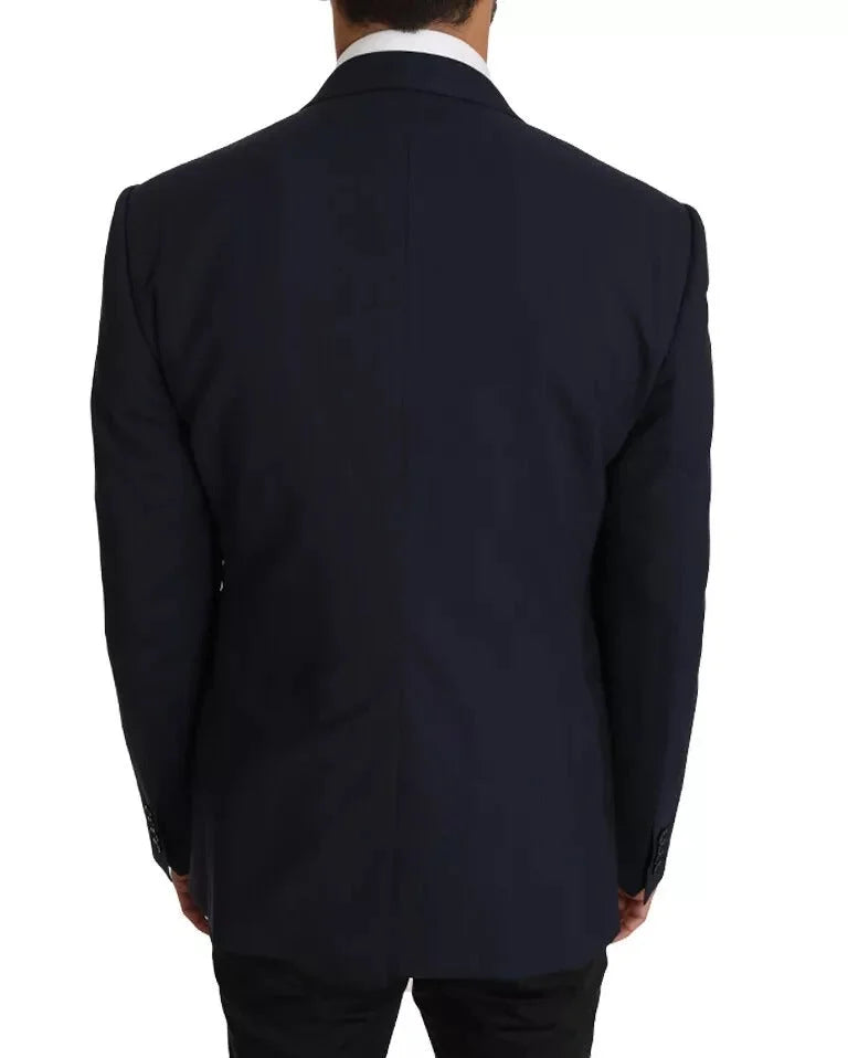 Dolce & Gabbana Blue Wool MARTINI Blazer Vest 2 Piece - IT50 | L - Sport Jackets
