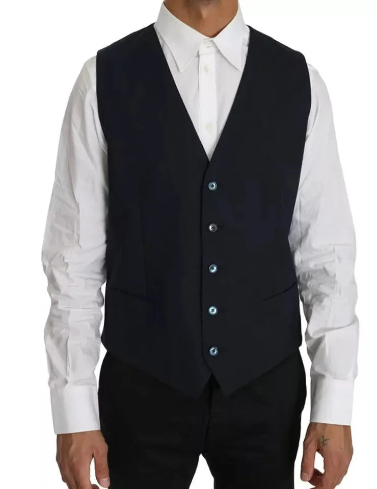 Dolce & Gabbana Blue Wool MARTINI Blazer Vest 2 Piece - IT50 | L - Sport Jackets